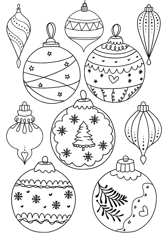 Free Printable Christmas Coloring Pages for Kids christmas ornaments Colouring book