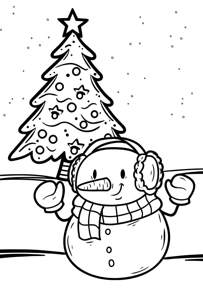 Free Printable Christmas Coloring Pages for Kids snowman christmas tree winter colouring book