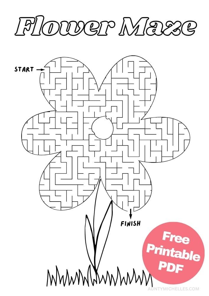 Free Easter Printable Activities for Kids Games Puzzles Fun Educational 5 easter themed flower maze