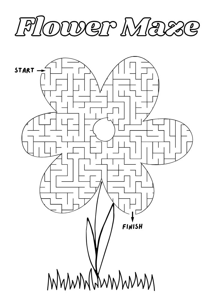 Free Easter Printable Activities for Kids Games Puzzles Fun Educational 5 easter themed flower maze