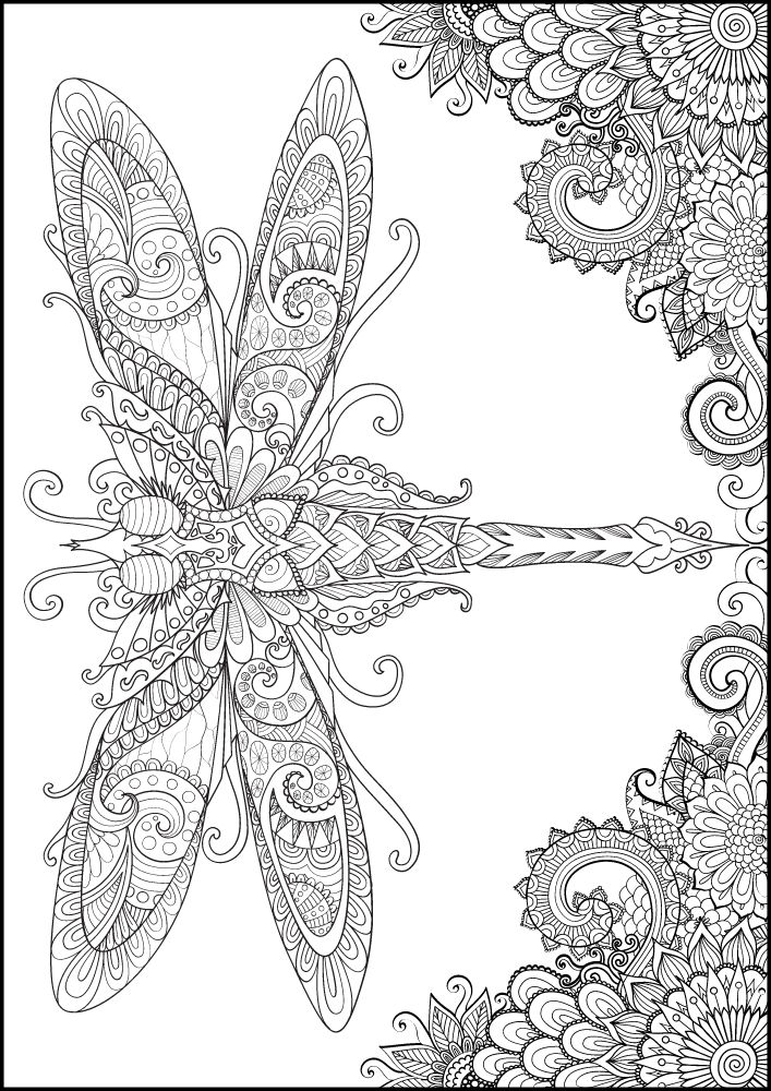 Free Insect Mandala Printable Coloring Pages for Adults Colouring Book Meditation Mindful Mindfulness Bug dragonfly flowers animal