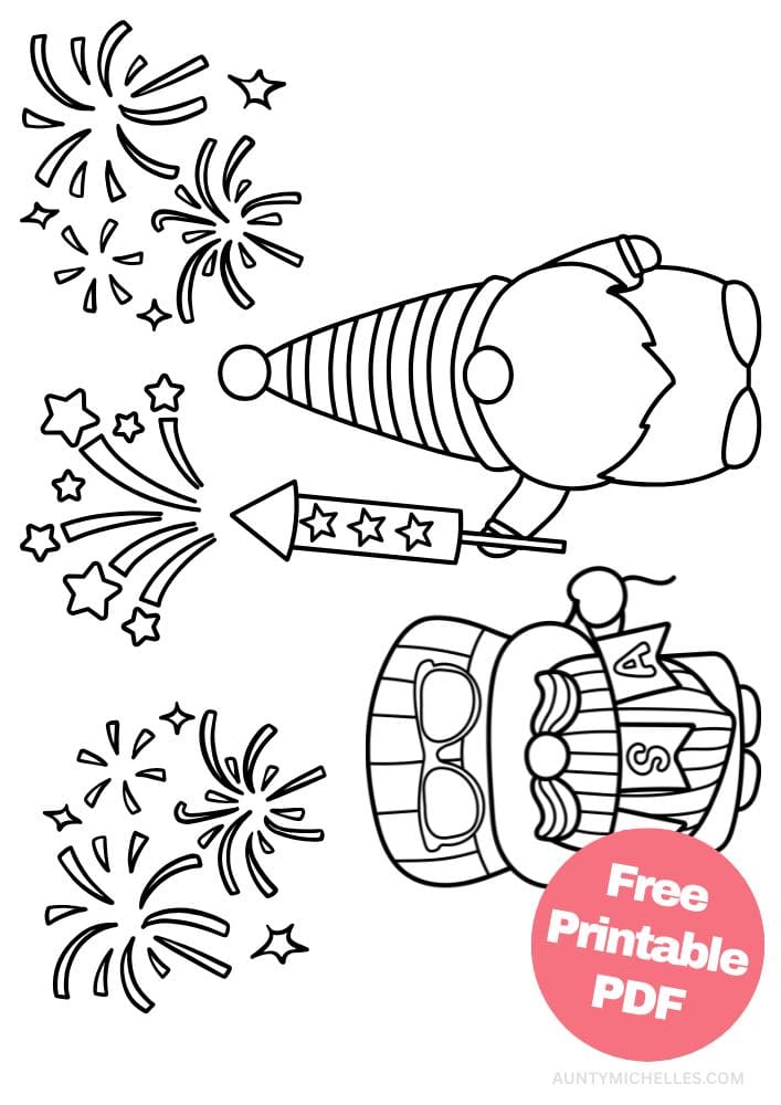 Free Printable 4th of July Coloring Pages for Kids Coloring Sheets Colouring Book PDF Download Independence Day USA America United States gnome firework stripes