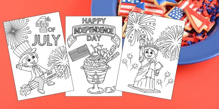 Free Printable 4th of July Coloring Pages for Kids blog feature