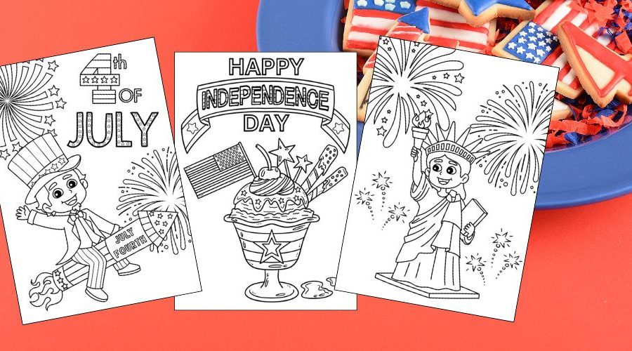 Free Printable 4th of July Coloring Pages for Kids blog feature