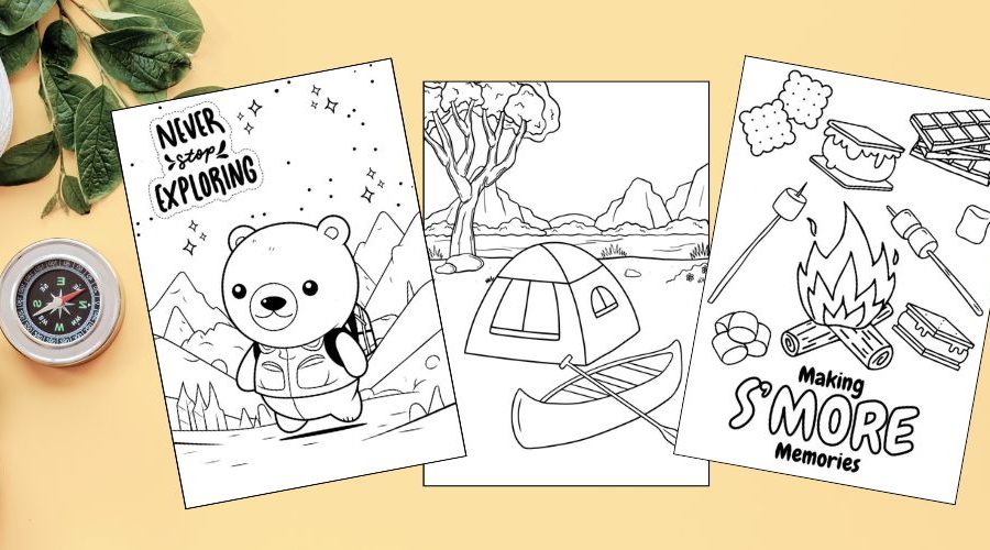 Free Printable Camping Coloring Pages for Kids Feature