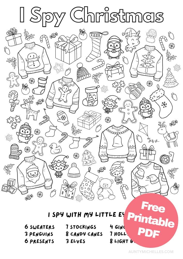 Free Printable Christmas Activities for Kids game puzzle I spy