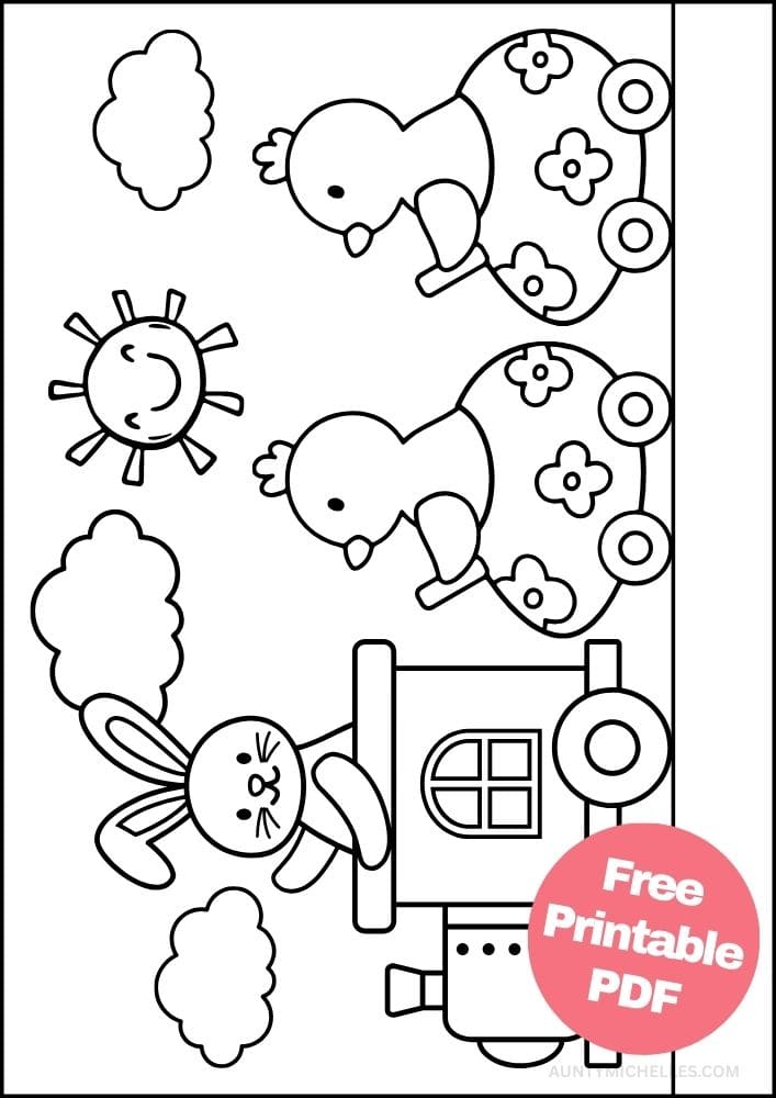 Free Printable Easter Coloring Pages for Kids colouring book sheets pdf printables easter bunny chicks train egg sun 2