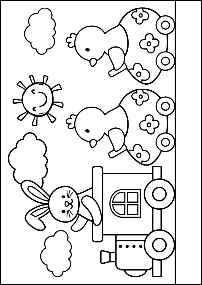 Free Printable Easter Coloring Pages for Kids colouring book sheets pdf printables easter bunny chicks train egg sun 2