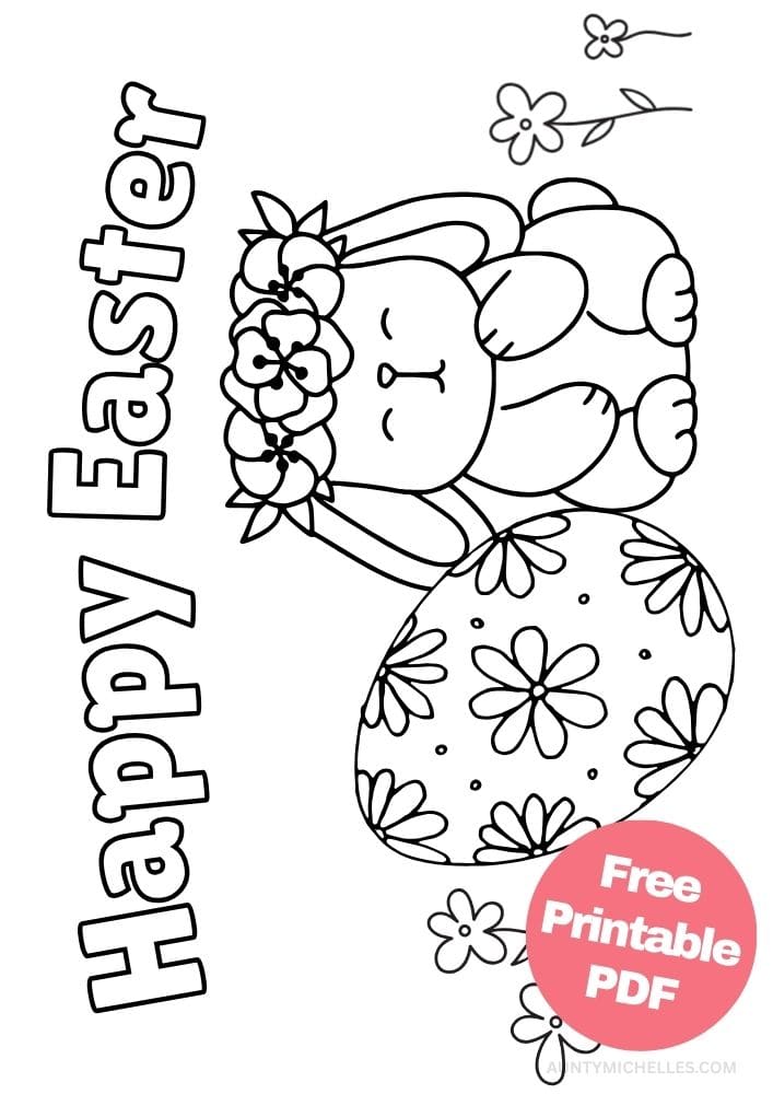 Free Printable Easter Coloring Pages for Kids colouring book sheets pdf printables happy easter bunny egg flowers cute 19