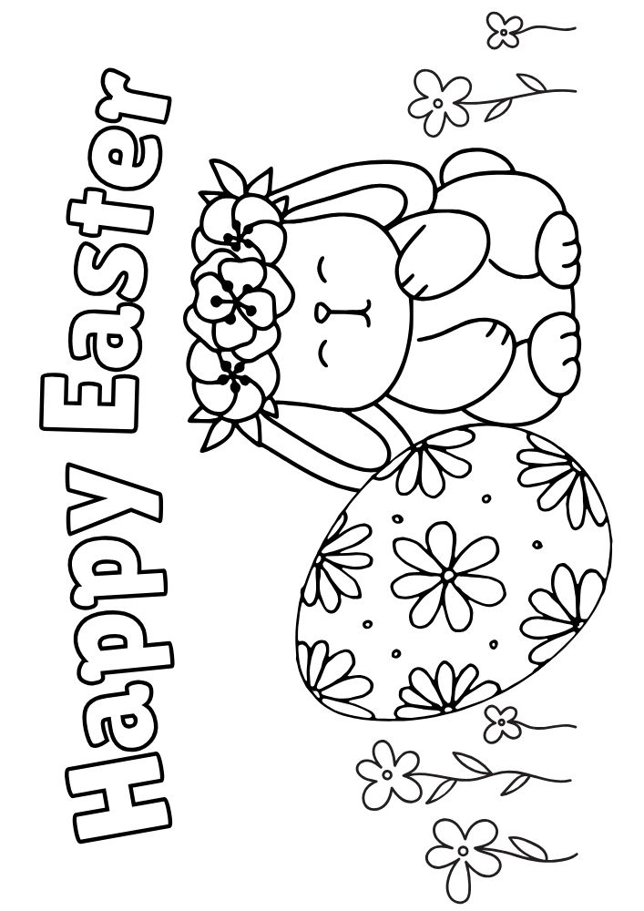 Free Printable Easter Coloring Pages for Kids colouring book sheets pdf printables happy easter bunny egg flowers cute 19