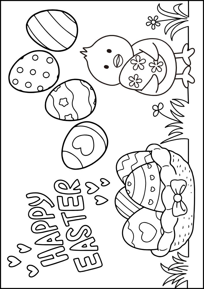 Free Printable Easter Coloring Pages for Kids colouring book sheets pdf printables happy easter chick eggs basket 4