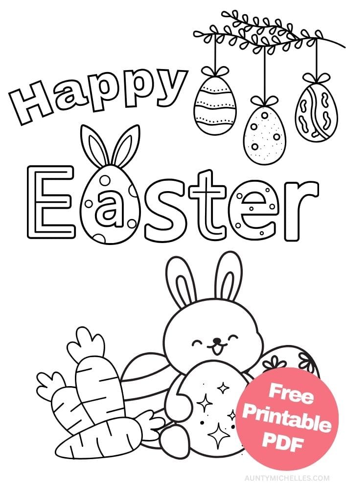 Free Printable Easter Coloring Pages for Kids colouring book sheets pdf printables happy easter eggs bunny carrot 18