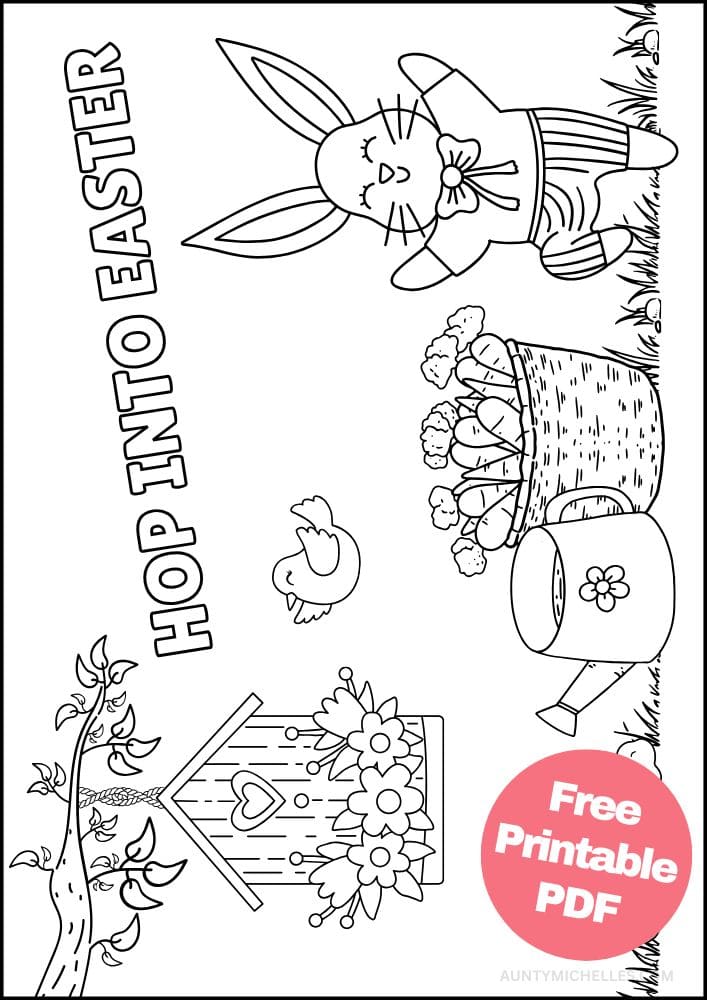 Free Printable Easter Coloring Pages for Kids colouring book sheets pdf printables hop into easter birdhouse carrot garden easter bunny peter rabbit 10