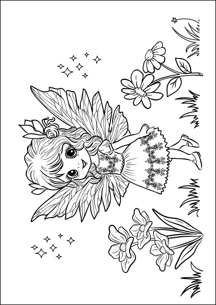 Free Printable Fairy Coloring Pages Colouring Book sheets adult kids download pdf printables cute flowers garden sparkle grass 12 sprite pixie nymph