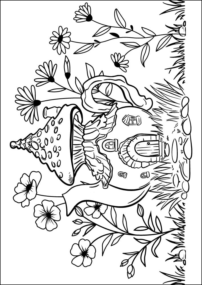 Free Printable Fairy Coloring Pages Colouring Book sheets adult kids download pdf printables fairy house tea pot garden 9 sprite pixie nymph