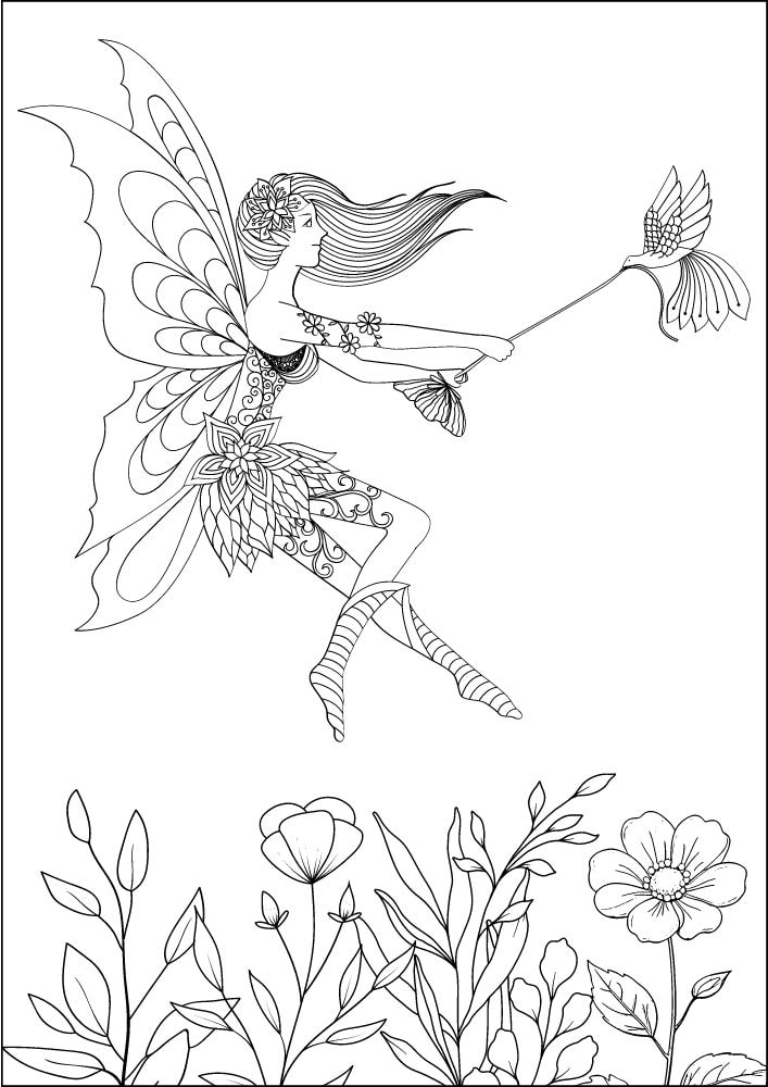 Free Printable Fairy Coloring Pages Colouring Book sheets adult kids download pdf printables flower dove bird garden funny 20 sprite pixie nymph