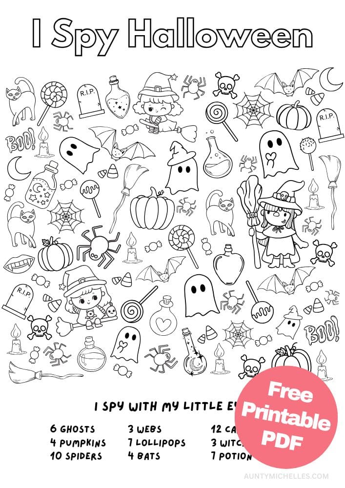 Free Printable Halloween Activities for Kids I Spy game