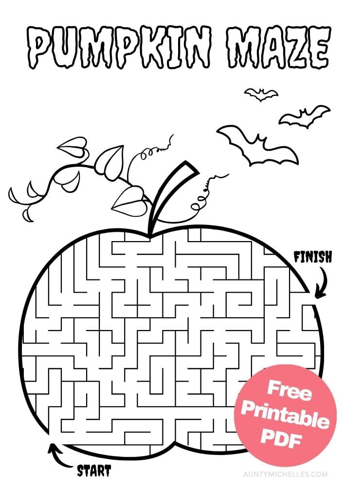 Halloween pumpkin maze for kids
