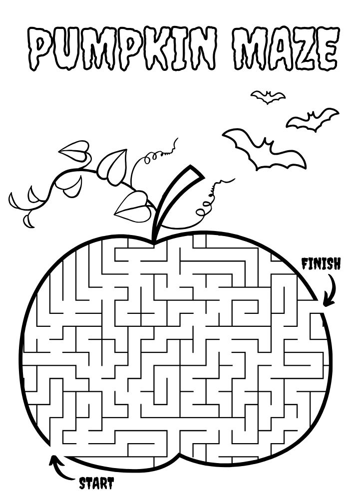 Free Printable Halloween Activities for Kids Games Puzzles Problem Solving Pumpkin Maze