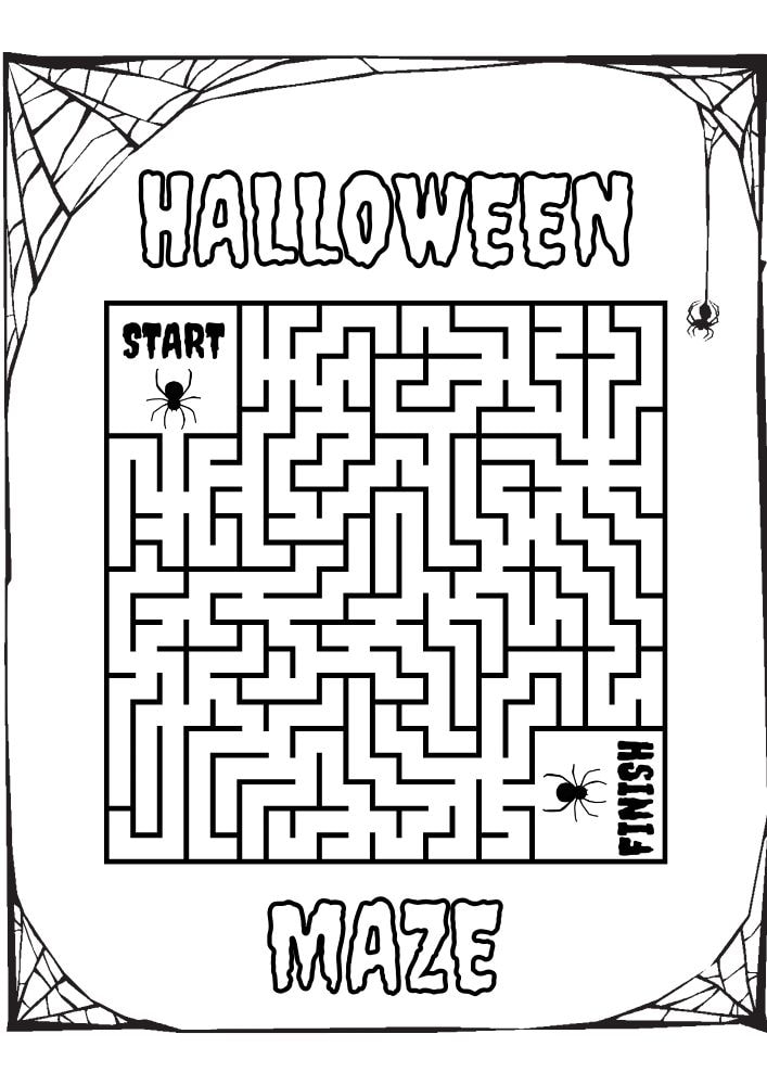 Free Printable Halloween Activities for Kids Games Puzzles Problem Solving Spider Maze