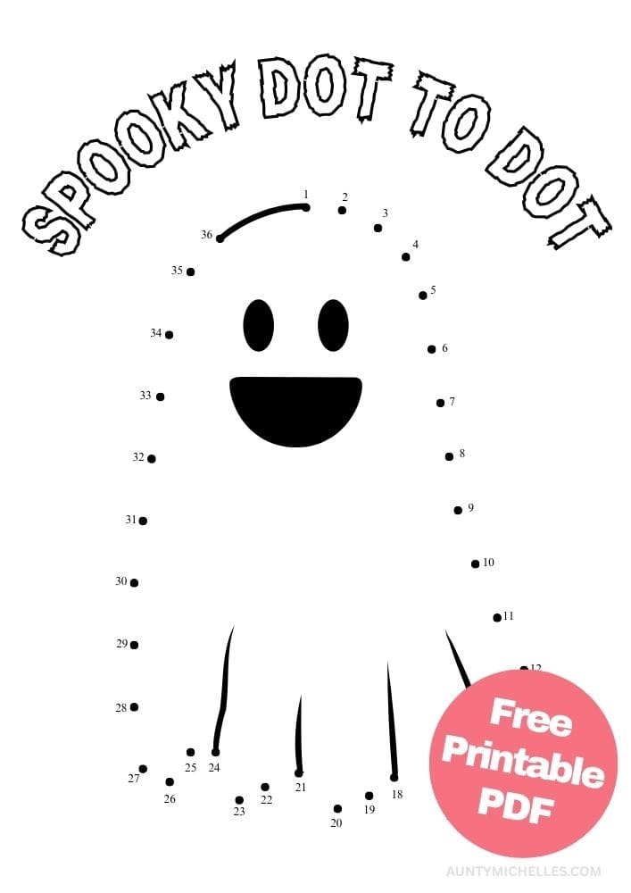 Halloween Ghost Connect the Dots or Dot to Dot for kids
