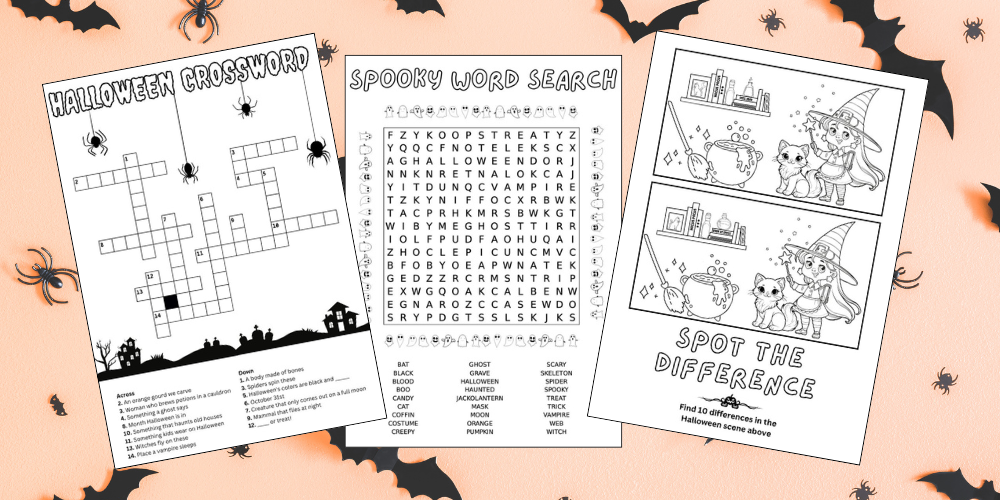 Free Printable Halloween Activities for Kids feature