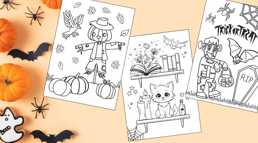 Free Printable Halloween Coloring Pages for Kids Feature 2