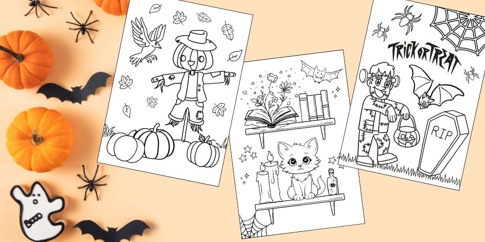 Free Printable Halloween Coloring Pages for Kids Feature 2