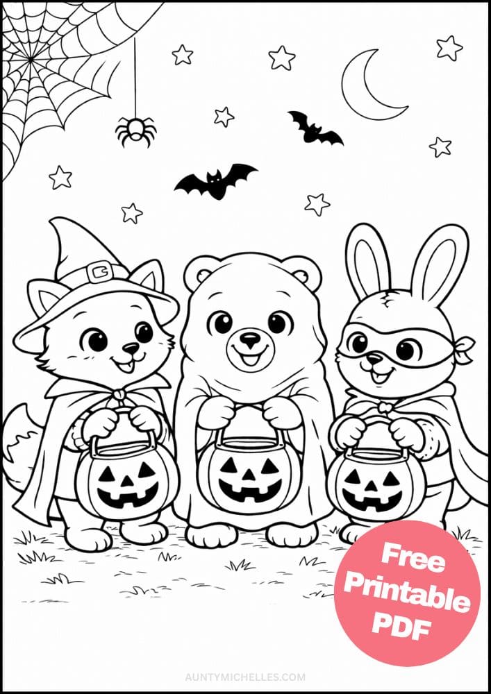 Free Printable Halloween Coloring Pages for Kids October Fall Colouring Sheets 22 trick or treating