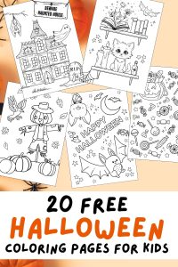 Free Printable Halloween Coloring Pages for Kids Pinterest Pin (1)