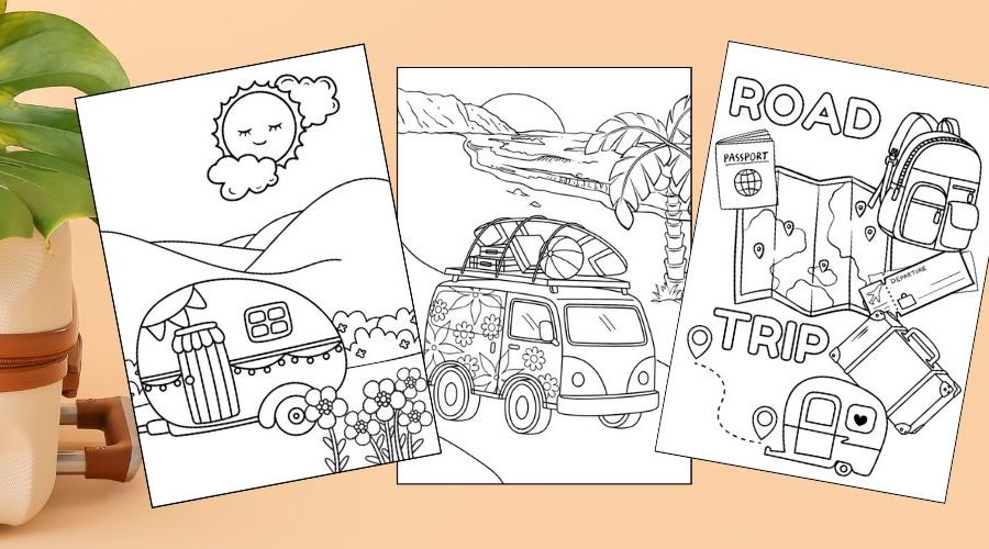 Free Printable Roadtrip Coloring Pages for Kids blog feature (1)