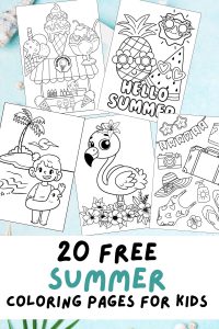 Free Printable Summer Coloring Pages for KidsPrintable Pinterest Pin