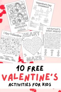 Free Printable Valentine's Day Games for Kids Pinterest Pin