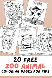 Free Printable Zoo Coloring Pages for Kids Pinterest Pin