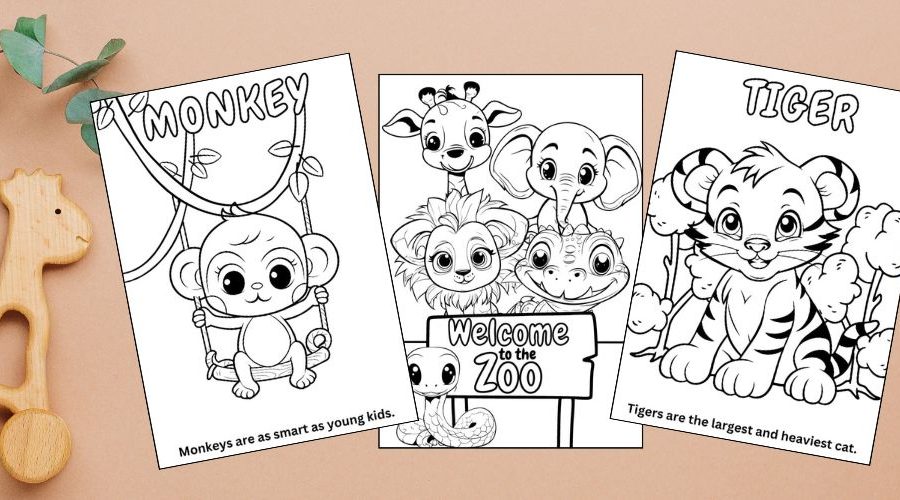 Free Printable Zoo Coloring Pages for Kids feature (3)