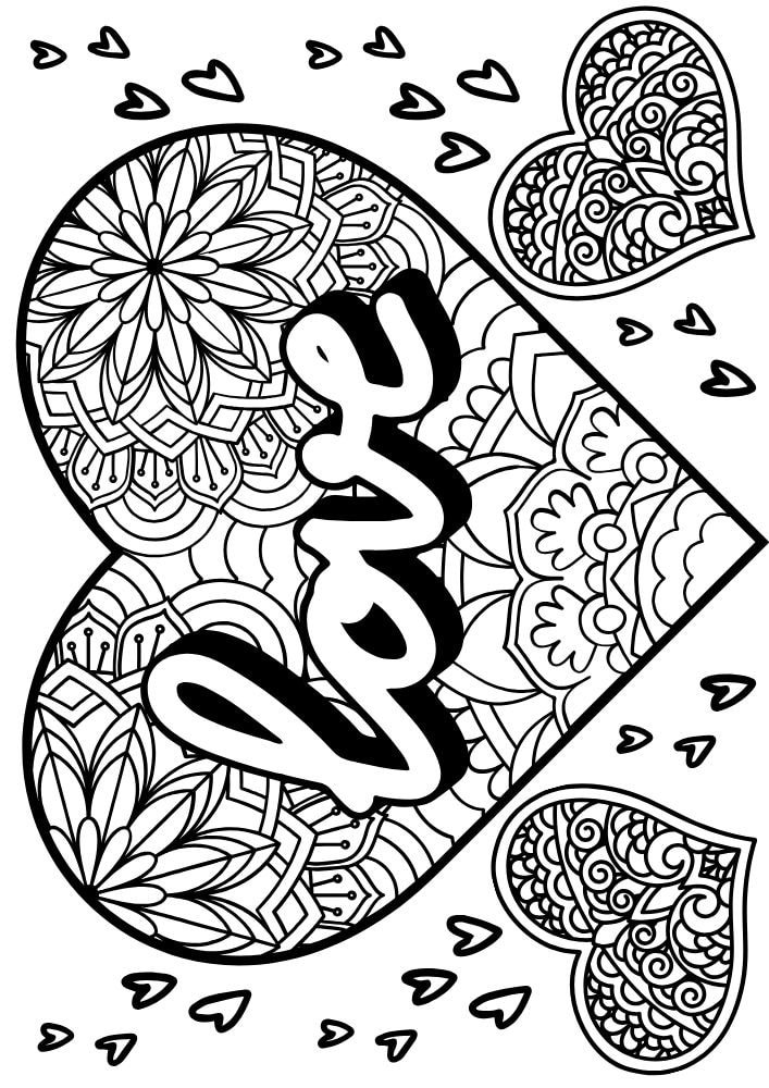 Free Valentine's Day Printable Coloring Pages for Kids V Day Colouring Book love hearts mandala