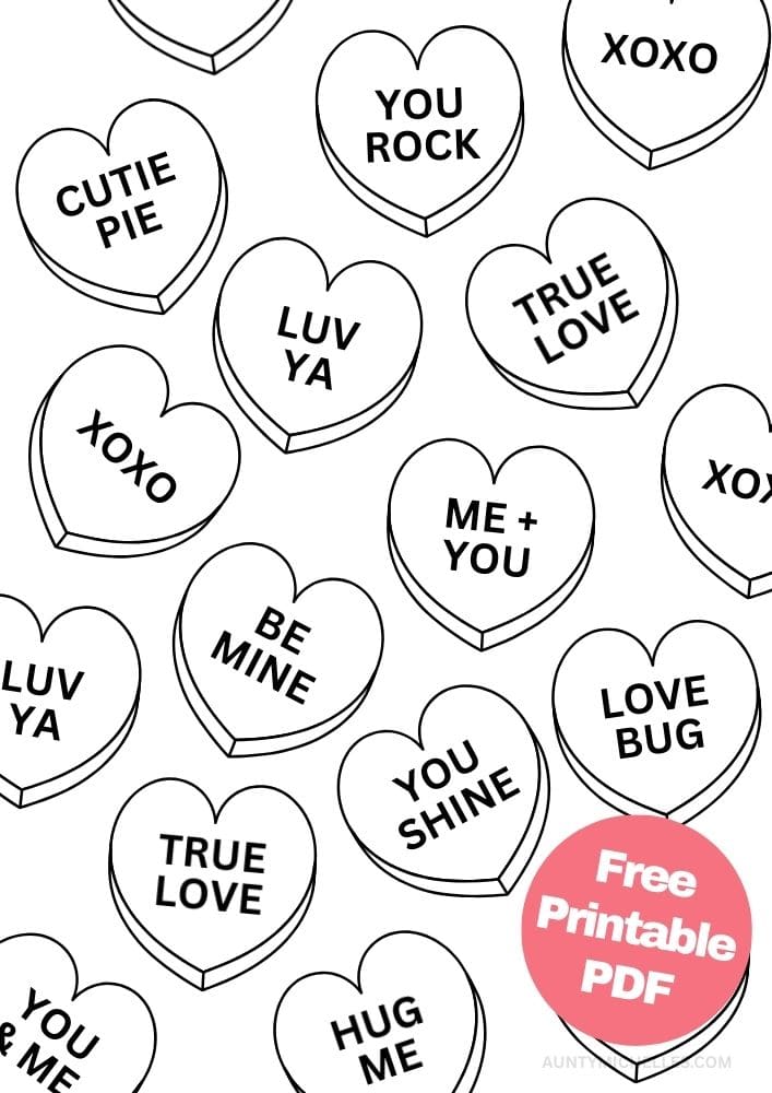 Free Valentine's Day Printable Coloring Pages for Kids V Day Colouring Book love hearts sweethearts candy