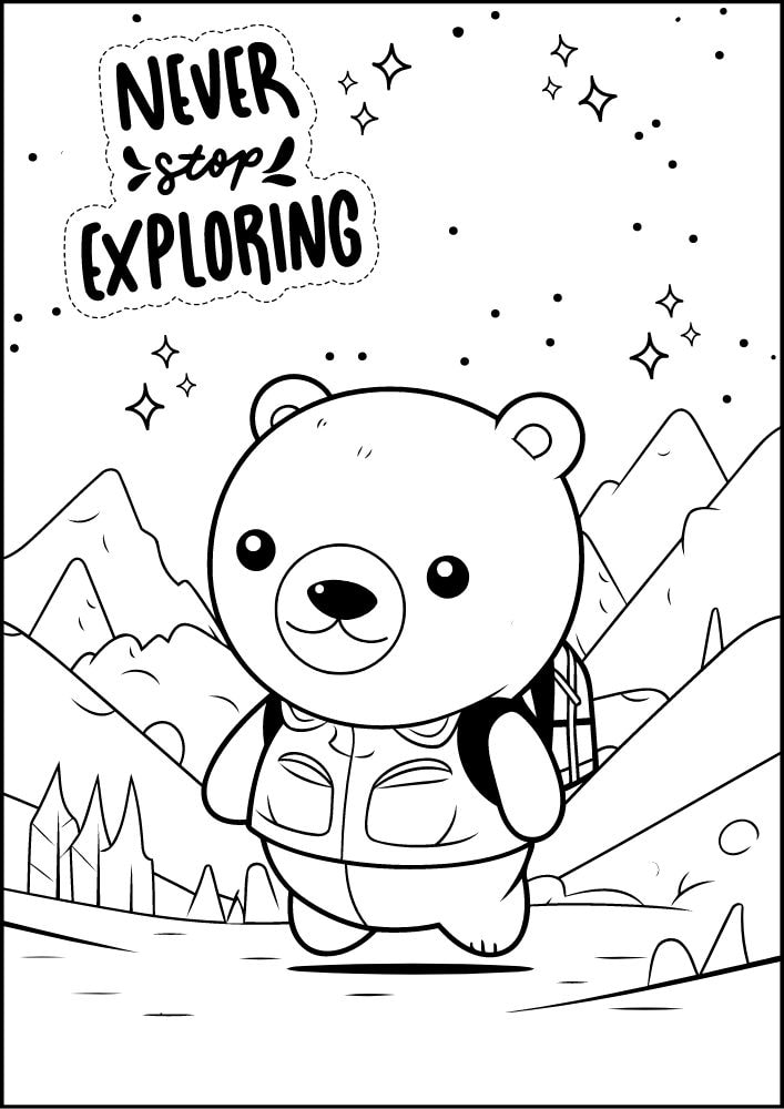 Free printable camping coloring pages for kids printables coloring sheets camper download colouring book camp summer activities trip outdoors nature hiking trekking bear cute mountains stars gazing