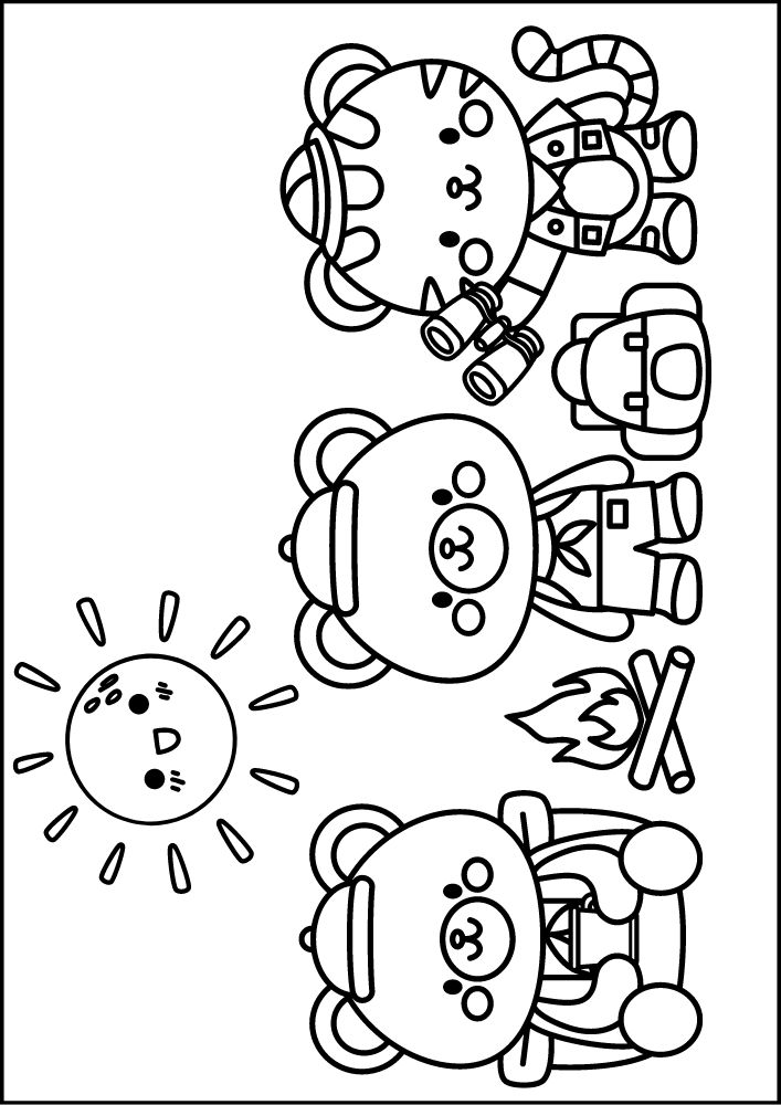 Free printable camping coloring pages for kids printables coloring sheets camper download colouring book camp summer trip vacation outdoors bears cub scouts boy girl scouts campfire binoculars