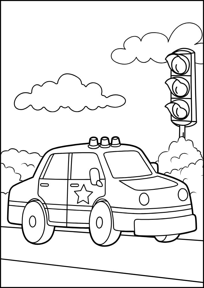 Free printable roadtrip road trip coloring pages for kids printables coloring sheets pdf download colouring book family vacation stop light police car checkpoint 15