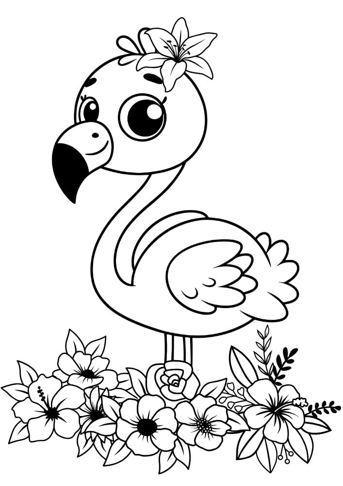 Free printable summer coloring pages for kids printables coloring sheets pdf download colouring book June July August warm weather flamingo animal tropical flowers hawaii 14