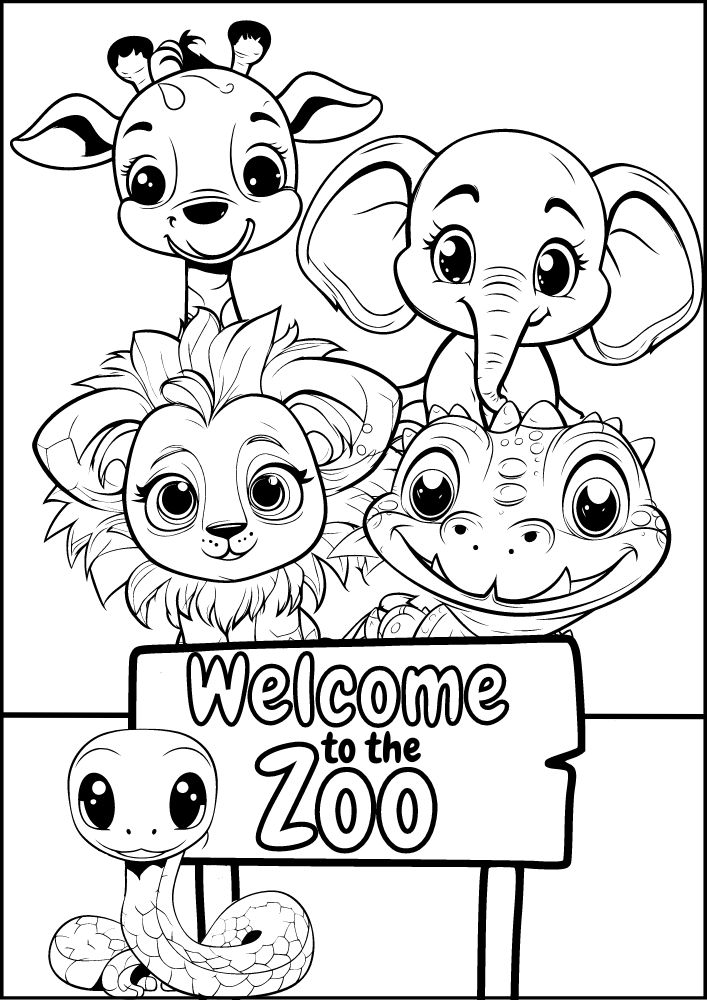 Free printable zoo coloring pages for kids printables coloring sheets download colouring book animal animals wildlife wild life fun fact welcome giraffe elephant lion alligator snake cute baby 1