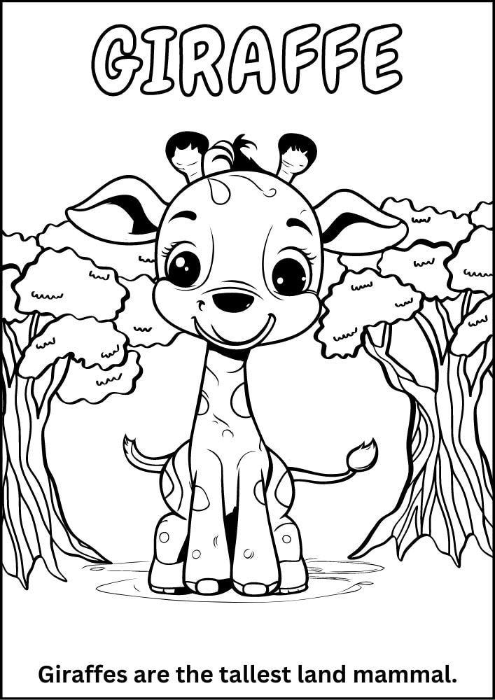 Free printable zoo coloring pages for kids printables coloring sheets pdf download colouring book animal animals wildlife wild life fun fact giraffe safari cute baby 7