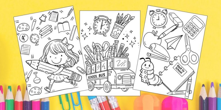 Free Printable Back to School Coloring Pages for Kids Feature