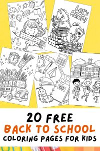 Free Printable Back to School Coloring Pages for Kids Pinterest Pin (1)