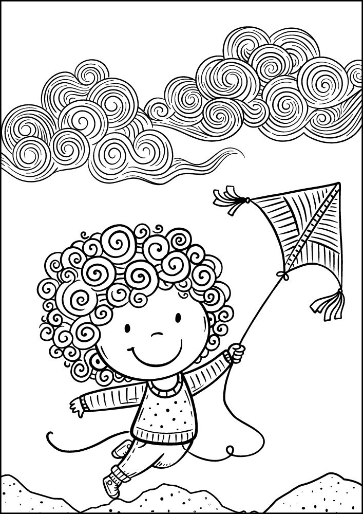 Free Printable Beach Coloring Pages for Kids Seaside Shore Coast Ocean Summer Kite Flying