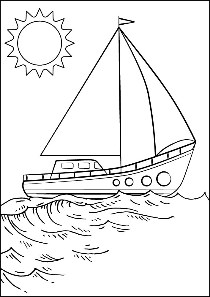 Free Printable Beach Coloring Pages for Kids Seaside Shore Coast Ocean Summer Sailboat Wave