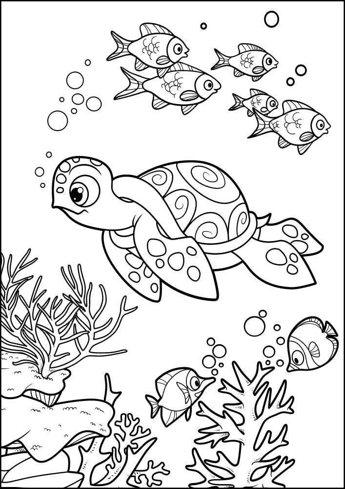 Free Printable Beach Coloring Pages for Kids Seaside Shore Coast Ocean Summer Seaturtle Coral Fish