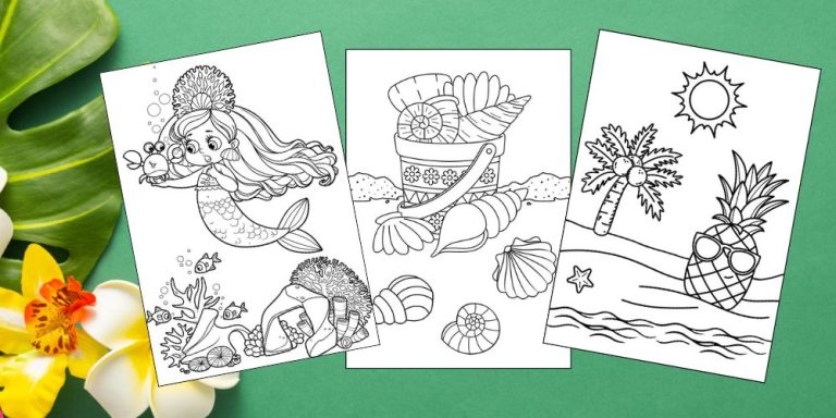 Free Printable Beach Coloring Pages for Kids blog feature