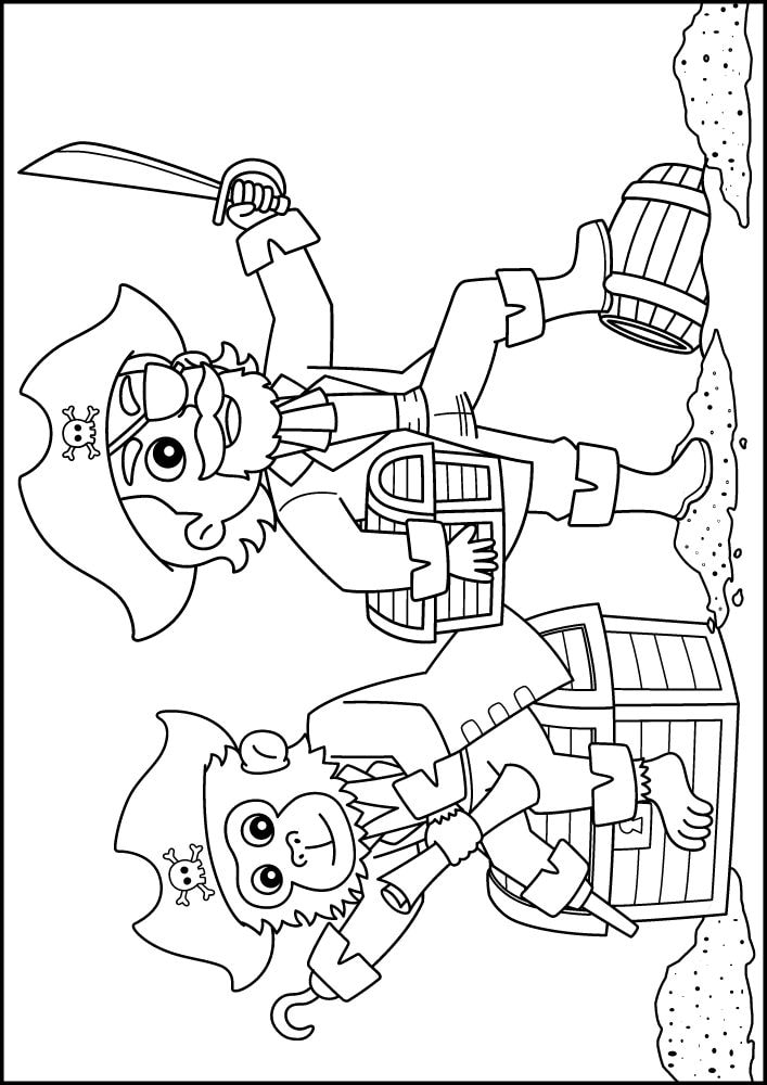 Free Printable Pirate Coloring Pages for Kids captain monkey barrel treasure sword